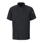 RED KAP® CHEF DESIGNS® SHORT SLEEVE CHEF COAT WITH OILBLOK + MIMIX™