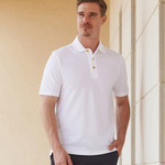 Classic cotton piqué polo with stand-up collar