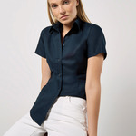 Women's workplace Oxford blouse short-sleeved (tailored fit)