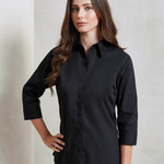 Women's ¾ sleeve poplin blouse