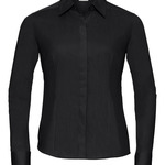 Women's long sleeve polycotton easycare fitted poplin shirt