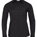 Women's long sleeve polycotton easycare poplin shirt