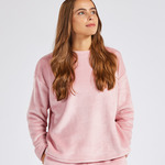Brand Lab Ladies Plush Fleece Crew Neck Sweatshirt