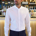 Brook Taverner Volterra Long Sleeve Grandad Collar Shirt