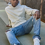 Unlabeled Heavy Loose Fit Hooded Sweatshirt