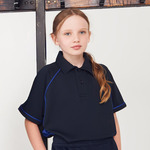 Kids piped performance polo