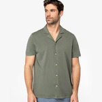 Spasso Jersey Short Sleeve Bowling Collar Shirt