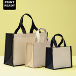 Jute canvas panel shopper