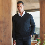 Cashmere touch acrylic v-neck jumper