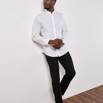 Mandarin collar shirt long-sleeved (tailored fit)