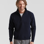 Premium 70/30 zip-neck sweatshirt