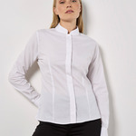Women's mandarin collar shirt long-sleeved (tailored fit)