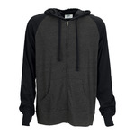 Full-Zip Two-Tone Jersey Knit Hoodie