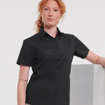 Russell Athletic Collection Ladies Short Sleeve Easy Care Poplin Shirt