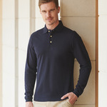 Henbury Long Sleeve Cotton Piqué Polo Shirt