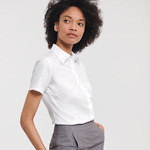 Russell Athletic Collection Ladies Short Sleeve Herringbone Shirt