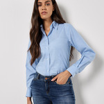 Kustom Kit Ladies Long Sleeve Tailored Workwear Oxford Shirt