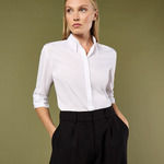 Kustom Kit Ladies 3/4 Sleeve Tailored Continental Shirt