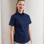 Premier Ladies Short Sleeve Poplin Blouse