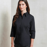 Premier Ladies 3/4 Sleeve Poplin Blouse