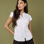 Kustom Kit Ladies Cap Sleeve V Neck Tailored Continental Blouse