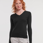 Russell Athletic Collection Ladies Cotton Acrylic V Neck Sweater
