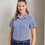 Women's Microcheck (Gingham) short sleeve cotton shirt