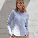 Henbury Ladies Modern Long Sleeve Regular Fit Oxford Shirt