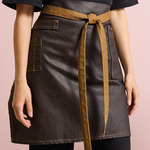 Division waxed-look denim waist apron