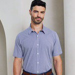 Microcheck (Gingham) short sleeve cotton shirt