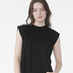 Bella Ladies Flowy Rolled Cuff Muscle T-Shirt