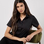Kustom Kit Ladies Short Sleeve Tailored Poplin Shirt