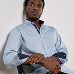 Kustom Kit Premium Long Sleeve Contrast Tailored Oxford Shirt