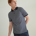 Front Row Striped Jersey Polo Shirt