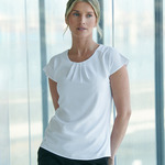 Henbury Ladies Pleat Front Short Sleeve Blouse