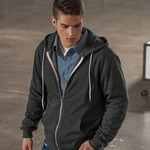 Unisex Retro Heather Full-Zip Hooded Sweatshirt