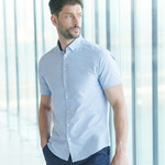 Henbury Modern Short Sleeve Slim Fit Oxford Shirt