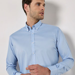 Slim Fit Long Sleeve Stretch Oxford Shirt