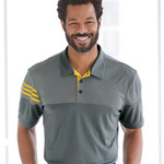 Men's Heathered 3-Stripes Colorblocked Polo