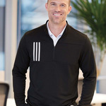 Men's 3-Stripes Double-Knit Quarter-Zip Pullover