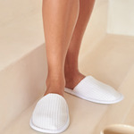 Towel City Waffle Mule Slippers