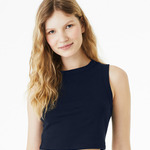 Bella Ladies Micro Rib Muscle Crop Tank Top