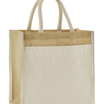 Westford Mill Cotton Pocket Natural Starched Jute Midi Tote Bag