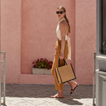 Natural Starched Jute Midi Tote